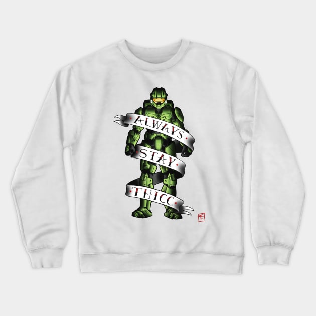 Thick Master Chief Crewneck Sweatshirt by Art by Crystal Fiss 